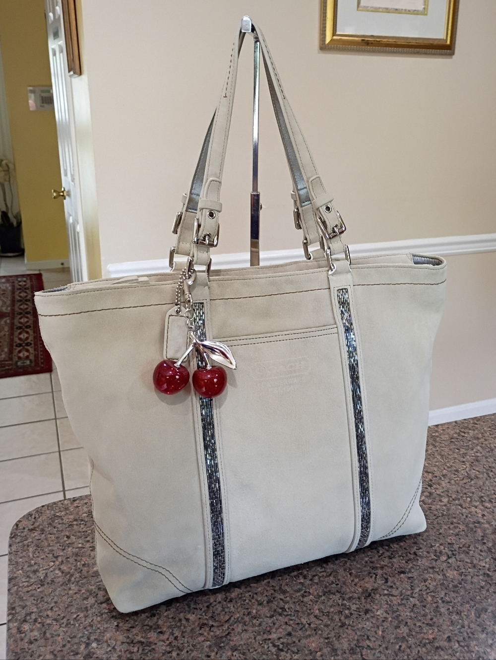 Coach Cream Suede Tote
